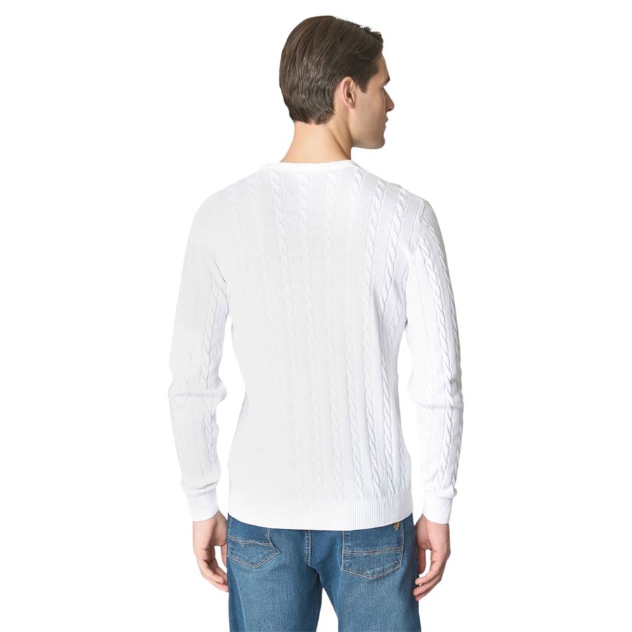 Maglia girocollo a treccia in cotone da uomo U.S. Polo Assn | US41173016100